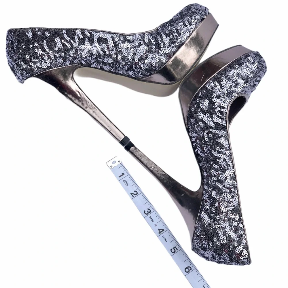 MADDEN GIRL “Trebek” Sequins Platform Heels SZ-7
